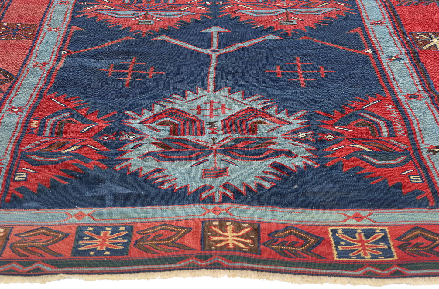 5 x 10 Antique Caucasian Avar Kilim Rug 78944