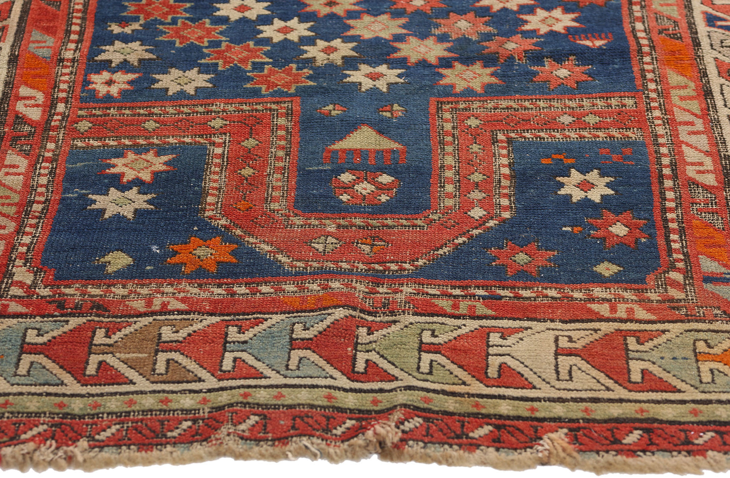 3 x 4 Antique Caucasian Kazak Prayer Rug 78977