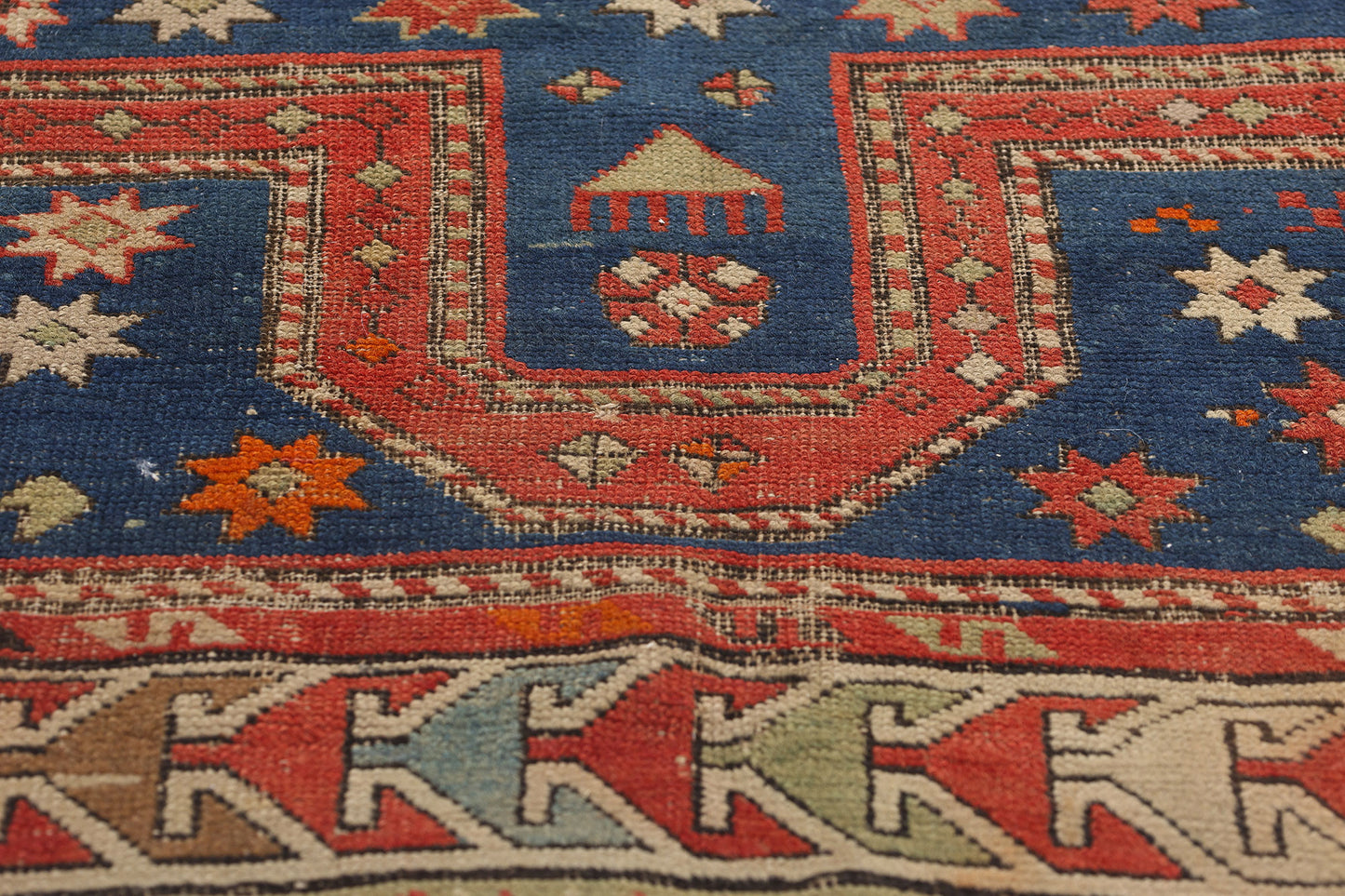 3 x 4 Antique Caucasian Kazak Prayer Rug 78977