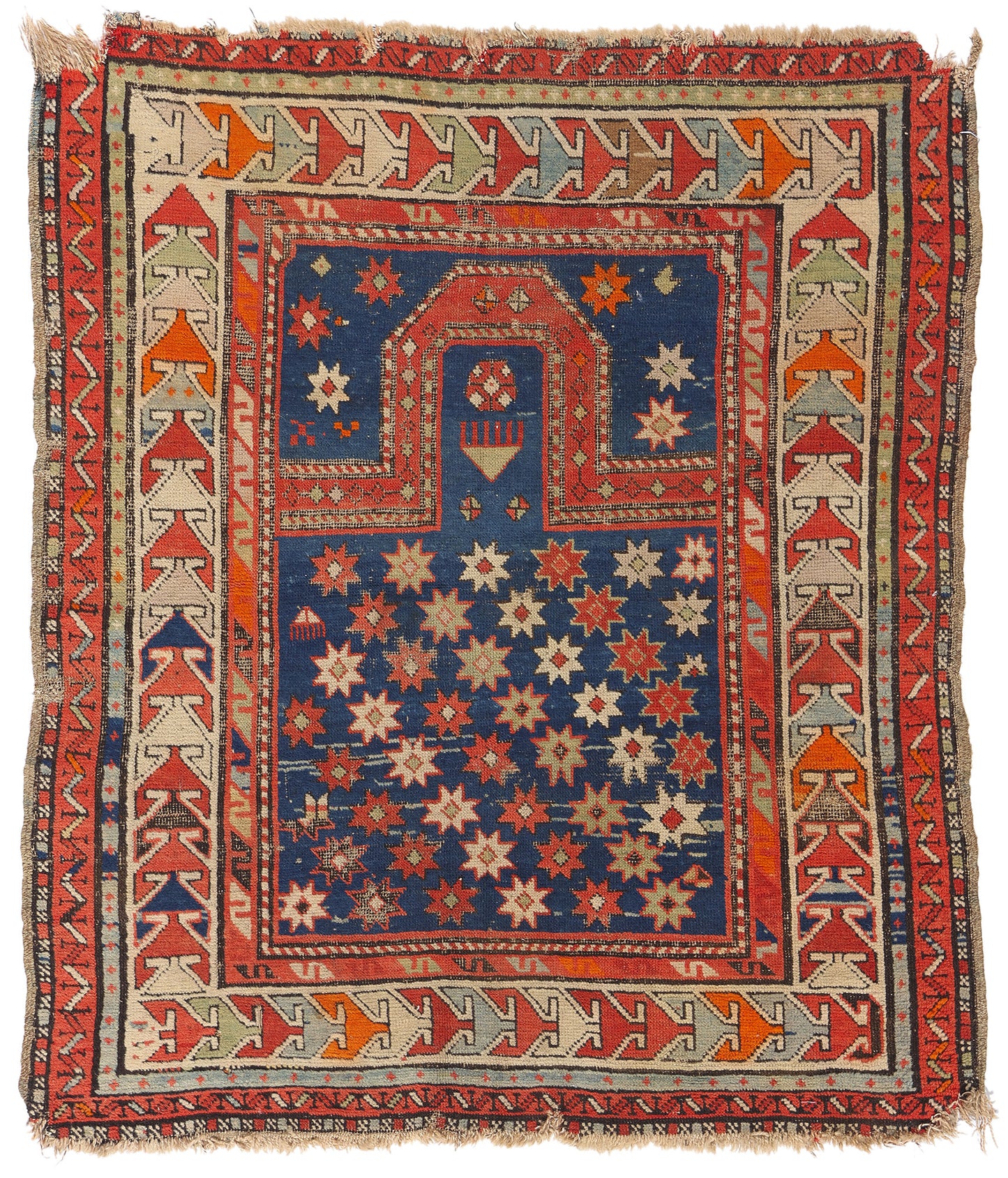 3 x 4 Antique Caucasian Kazak Prayer Rug 78977
