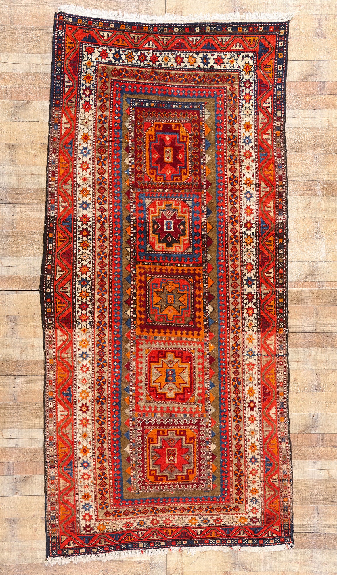 5 x 11 Antique Caucasian Kazak Rug 79022