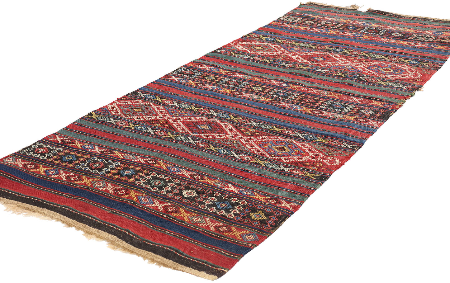 2 x 7 Antique Caucasian Shahsavan Jajim Kilim Rug 78943