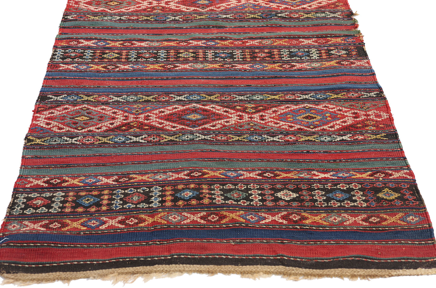2 x 7 Antique Caucasian Shahsavan Jajim Kilim Rug 78943