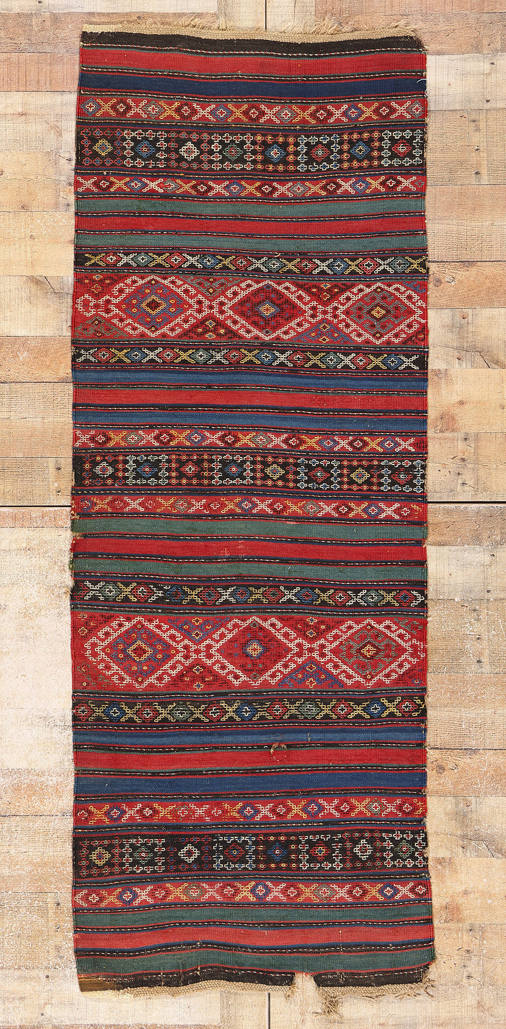 2 x 7 Antique Caucasian Shahsavan Jajim Kilim Rug 78943