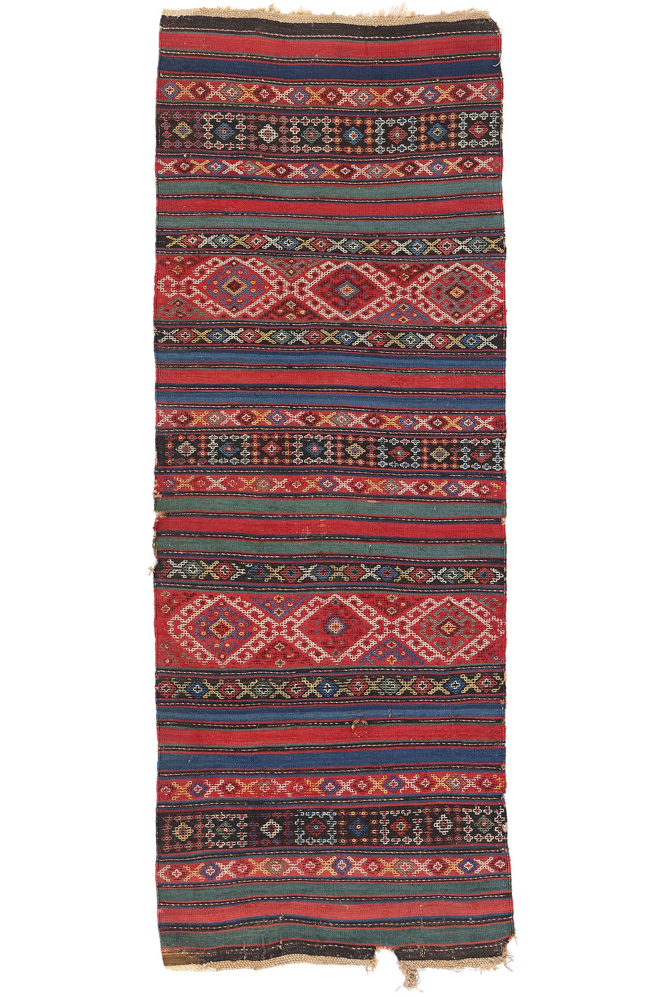 2 x 7 Antique Caucasian Shahsavan Jajim Kilim Rug 78943