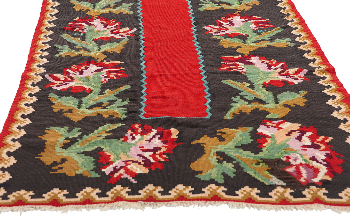 3 x 10 Antique Caucasian Karabagh Kilim Rug 79207