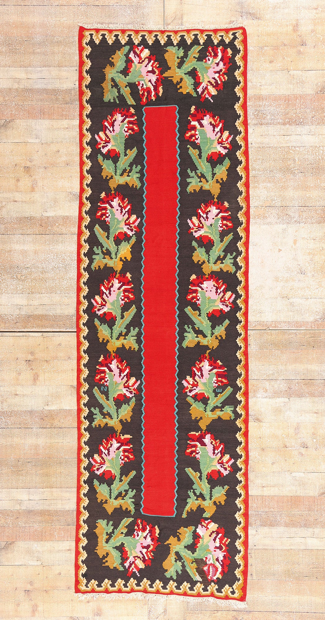 3 x 10 Antique Caucasian Karabagh Kilim Rug 79207