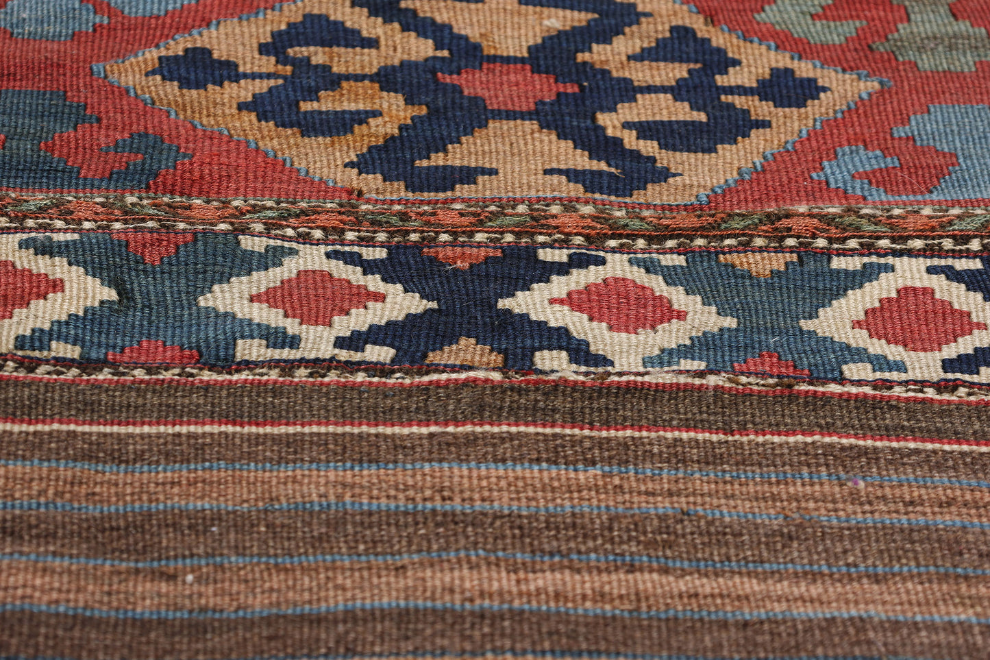 3 x 4 Antique Caucasian Shirvan Kilim Rug 78941