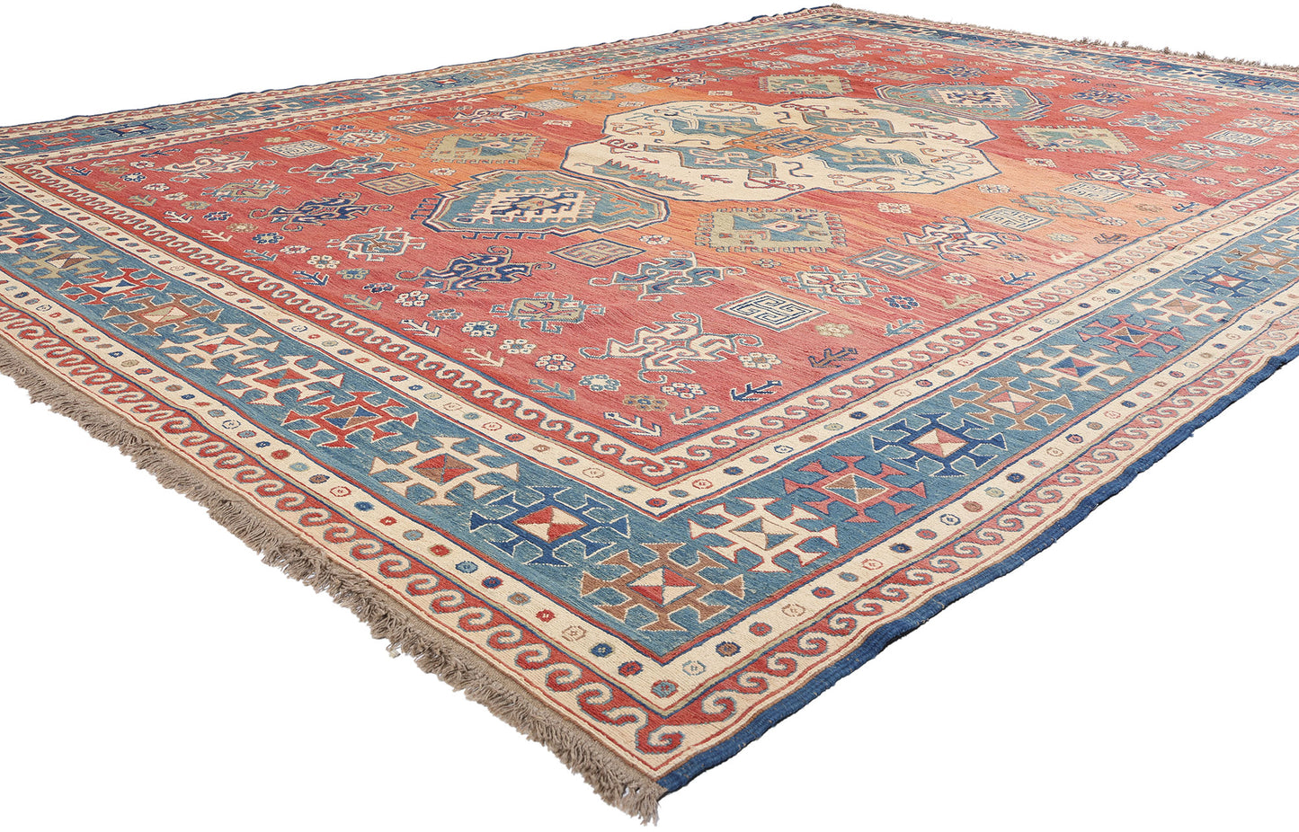 10 x 13 Vintage Caucasian Soumak Rug 78954