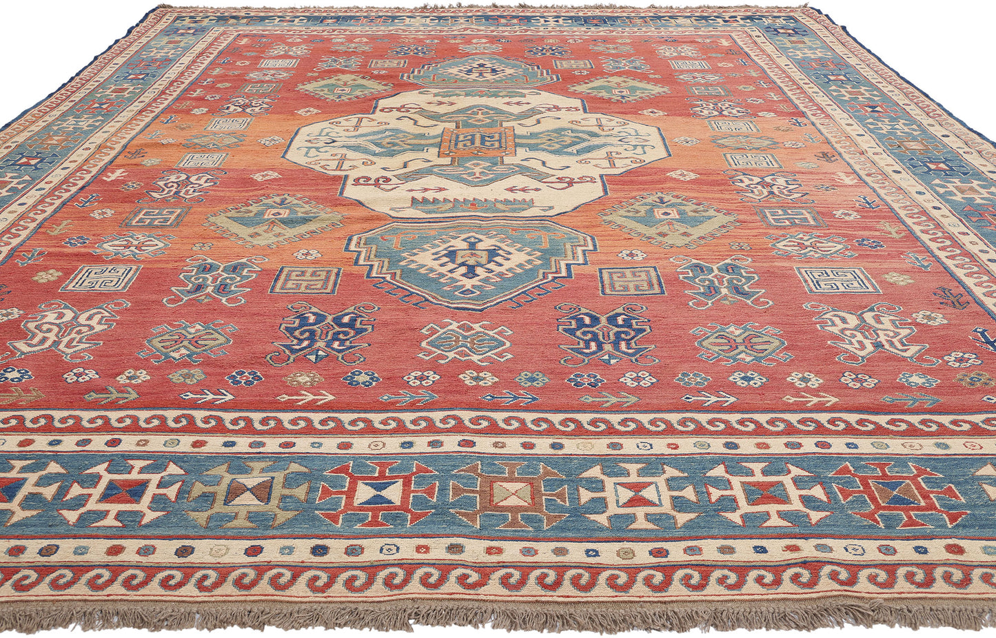 10 x 13 Vintage Caucasian Soumak Rug 78954