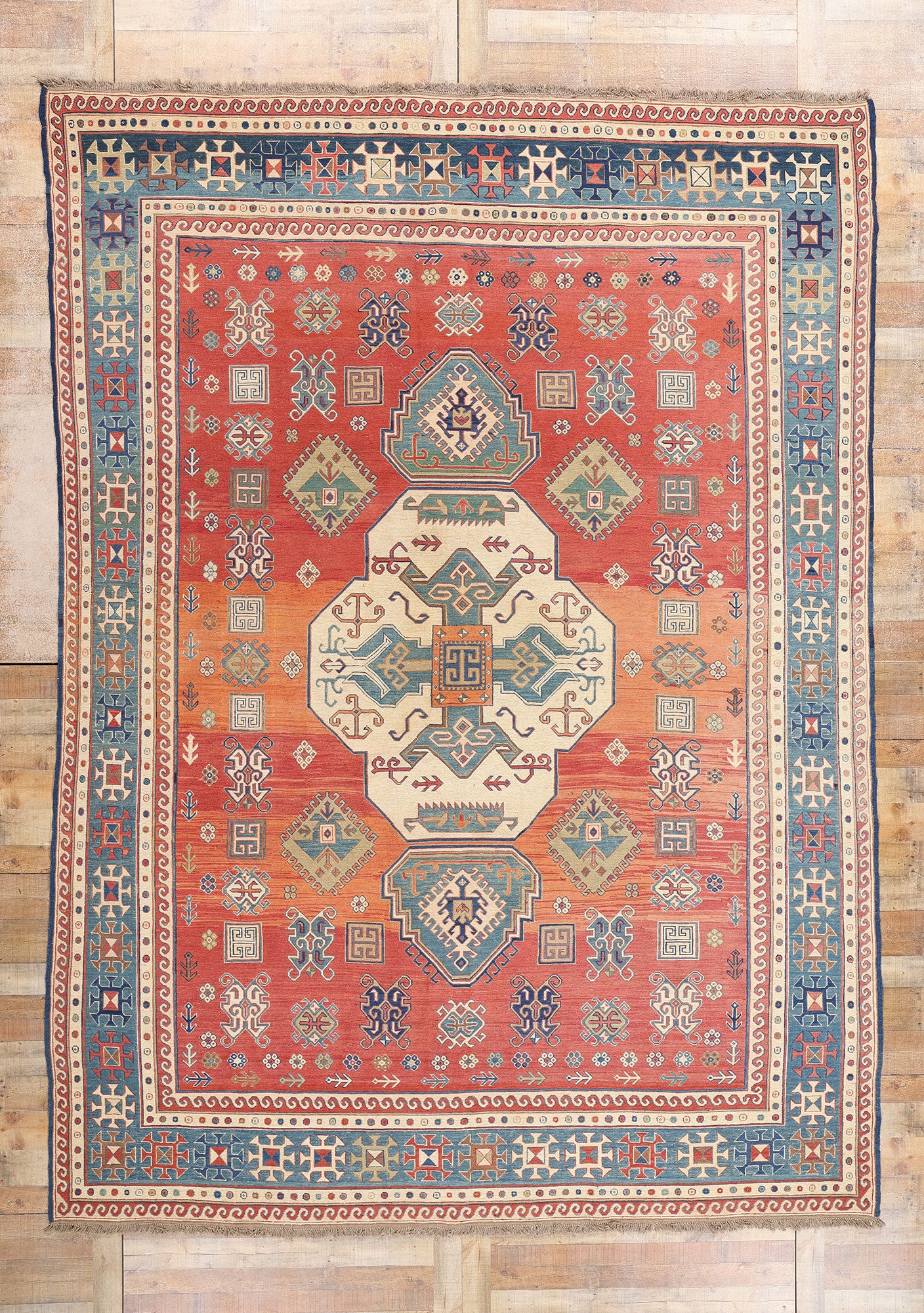 10 x 13 Vintage Caucasian Soumak Rug 78954