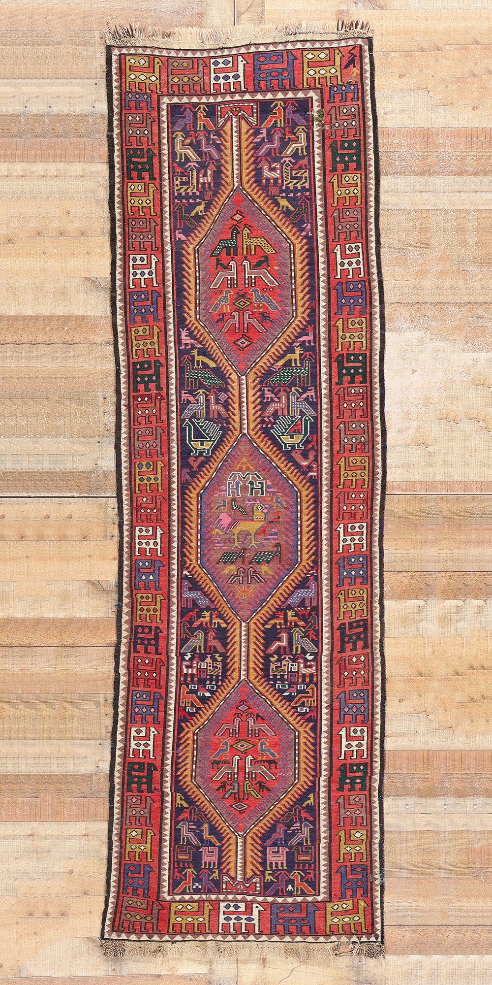 3 x 10 Antique Caucasian Soumak Rug 78937