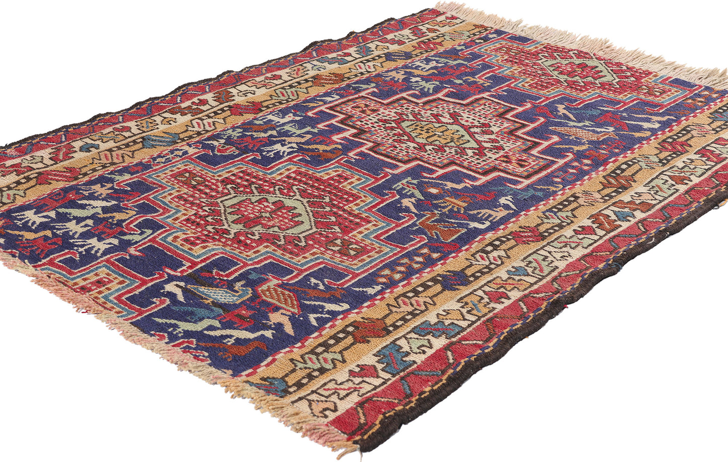 3 x 4 Antique Caucasian Soumak Rug 78942