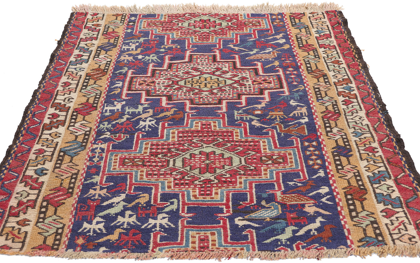 3 x 4 Antique Caucasian Soumak Rug 78942