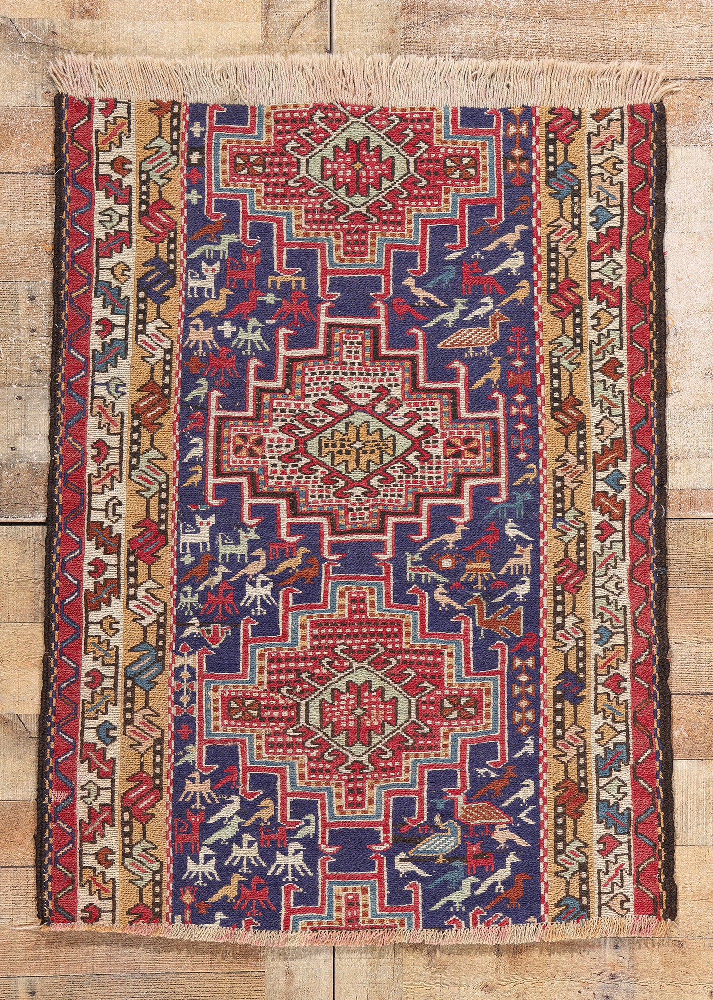 3 x 4 Antique Caucasian Soumak Rug 78942