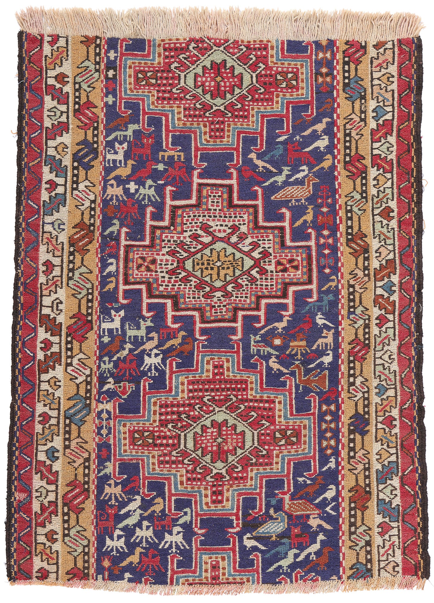 3 x 4 Antique Caucasian Soumak Rug 78942