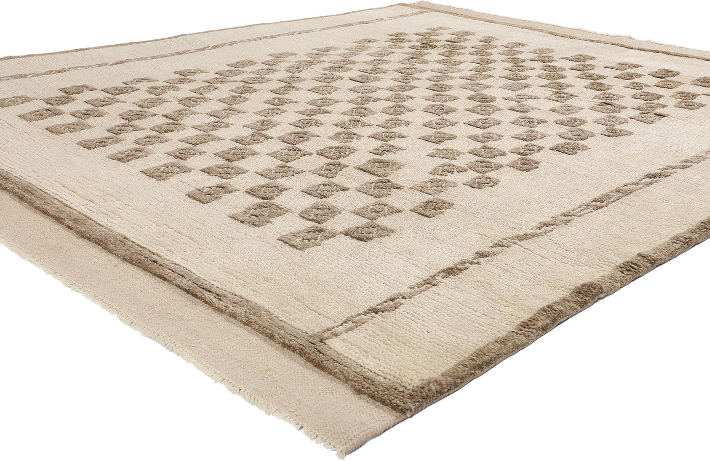 8 x 10 Modern Checkered Moroccan High-Low Rug 31193