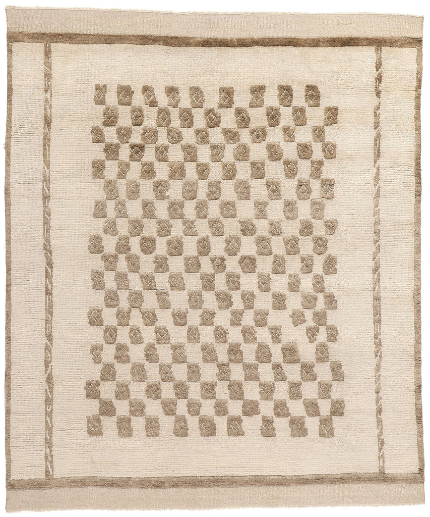 8 x 10 Modern Checkered Moroccan High-Low Rug 31193