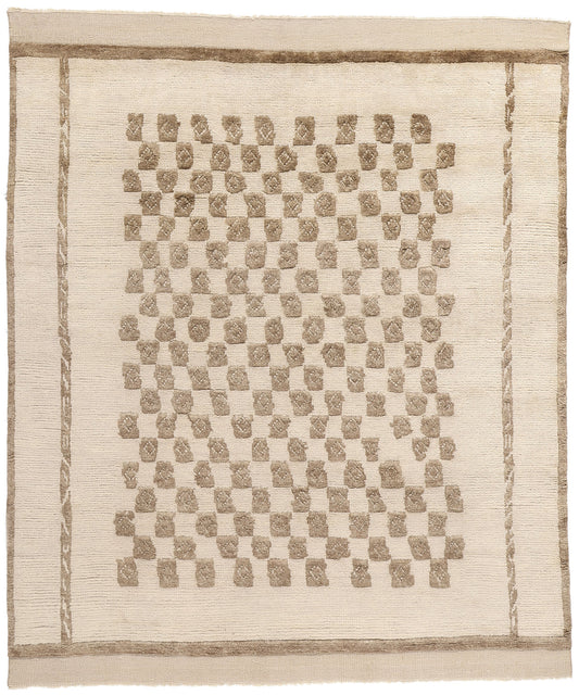 8 x 10 Modern Checkered Moroccan High-Low Rug 31193