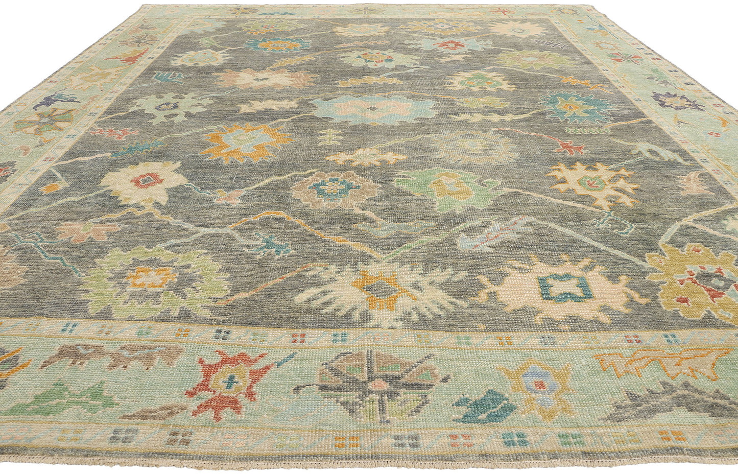 10 x 14 Colorful Turkish Oushak Rug 53958