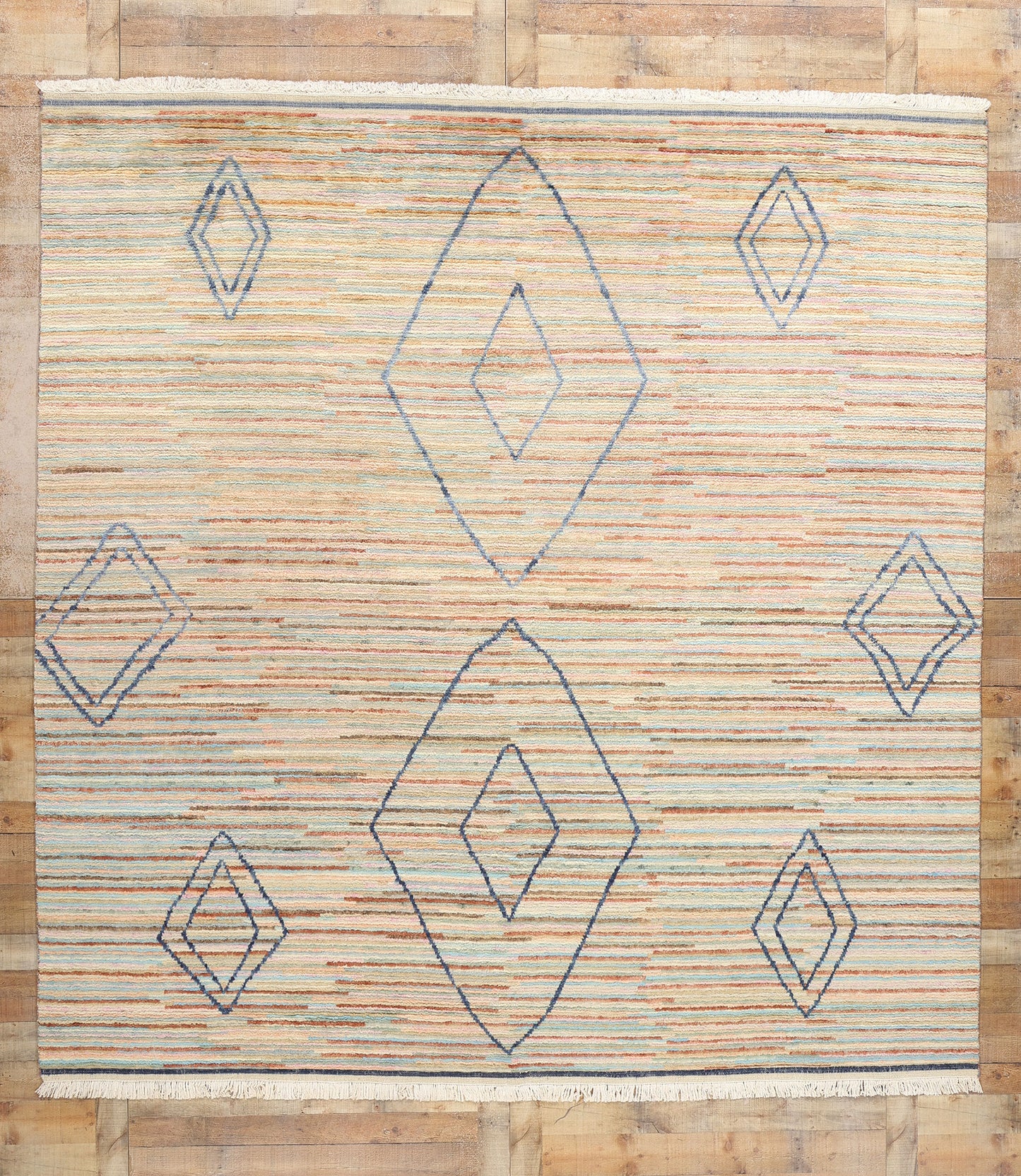 10 x 10 Desert Mirage Striped Modern Moroccan Rug 31286