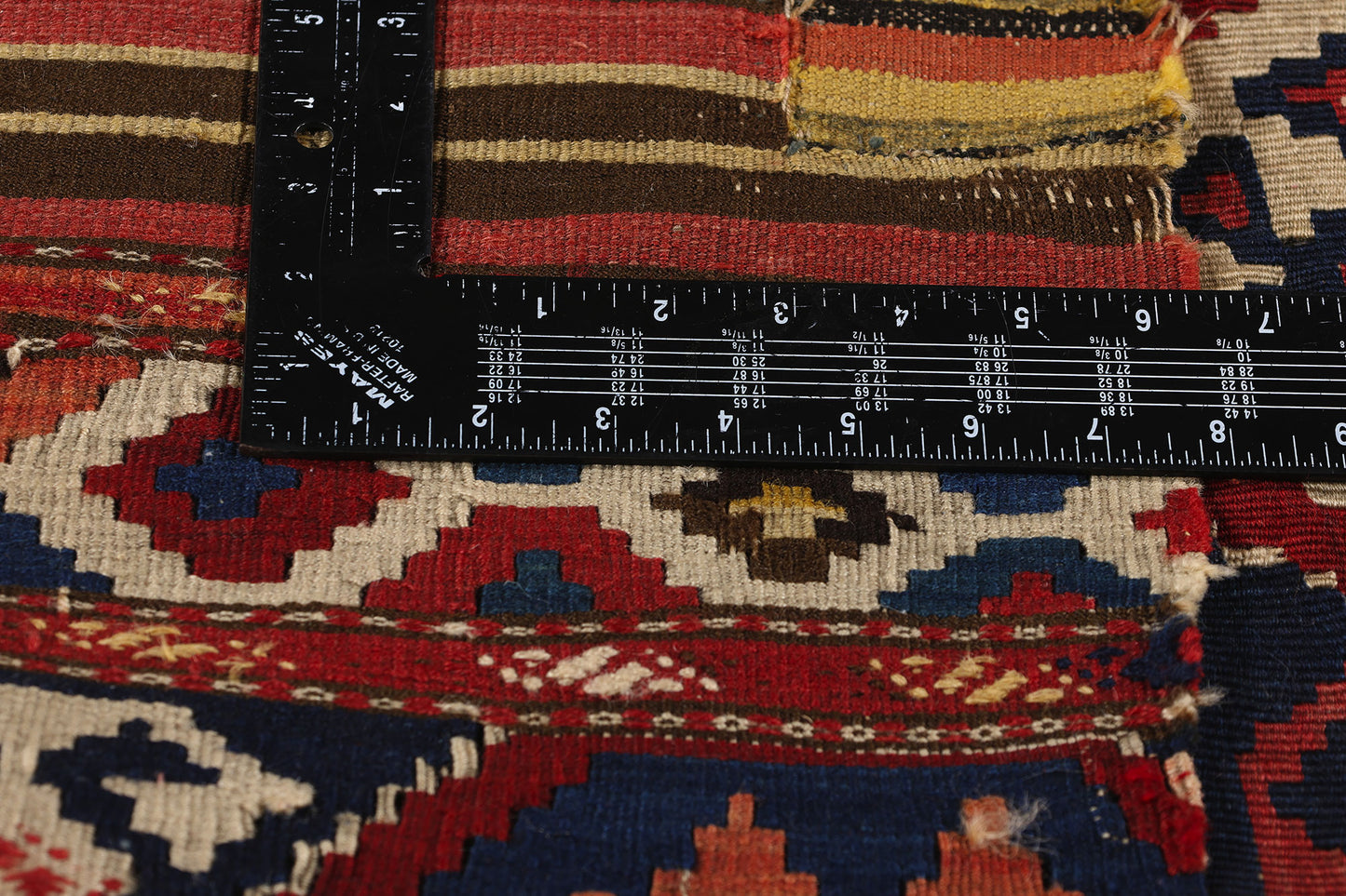 3 x 3 Antique-Worn Caucasian Shirvan Kilim Rug 78997