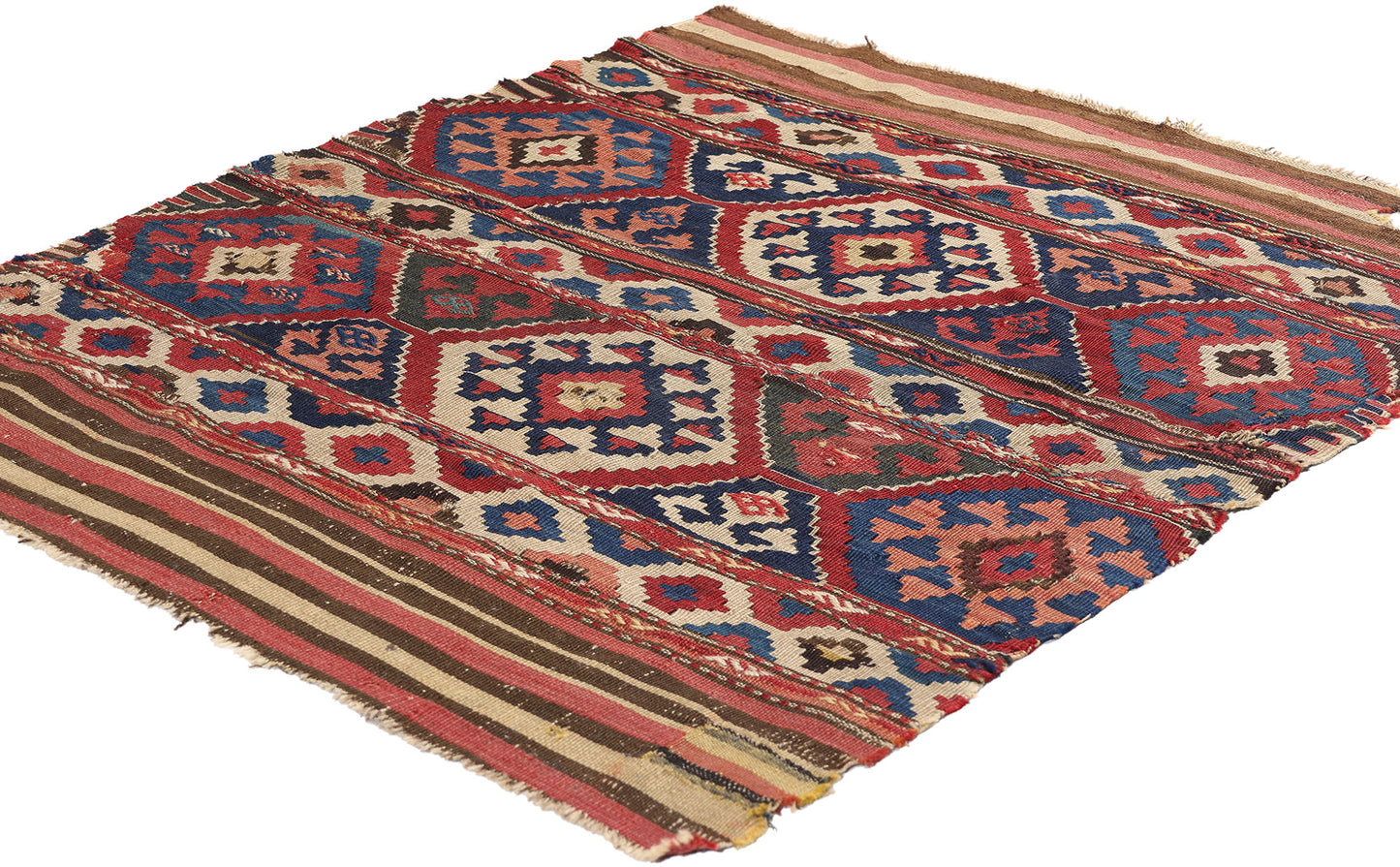 3 x 3 Antique-Worn Caucasian Shirvan Kilim Rug 78997