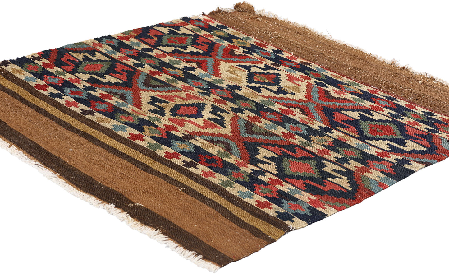 3 x 3 Antique-Worn Caucasian Shirvan Kilim Rug 78998