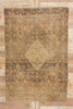 4 x 6 Antique-Worn Persian Mahi Tabriz Rug 78987