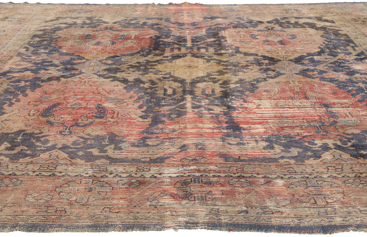 9 x 10 Antique Turkish Oushak Rug 78744