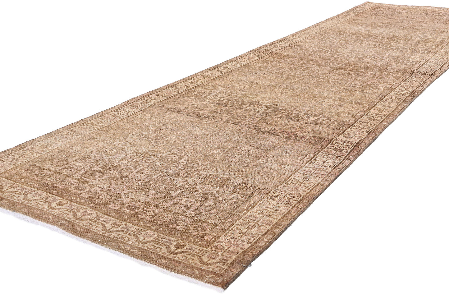 3 x 13 Antique Earth-Tone Persian Malayer Rug 61348
