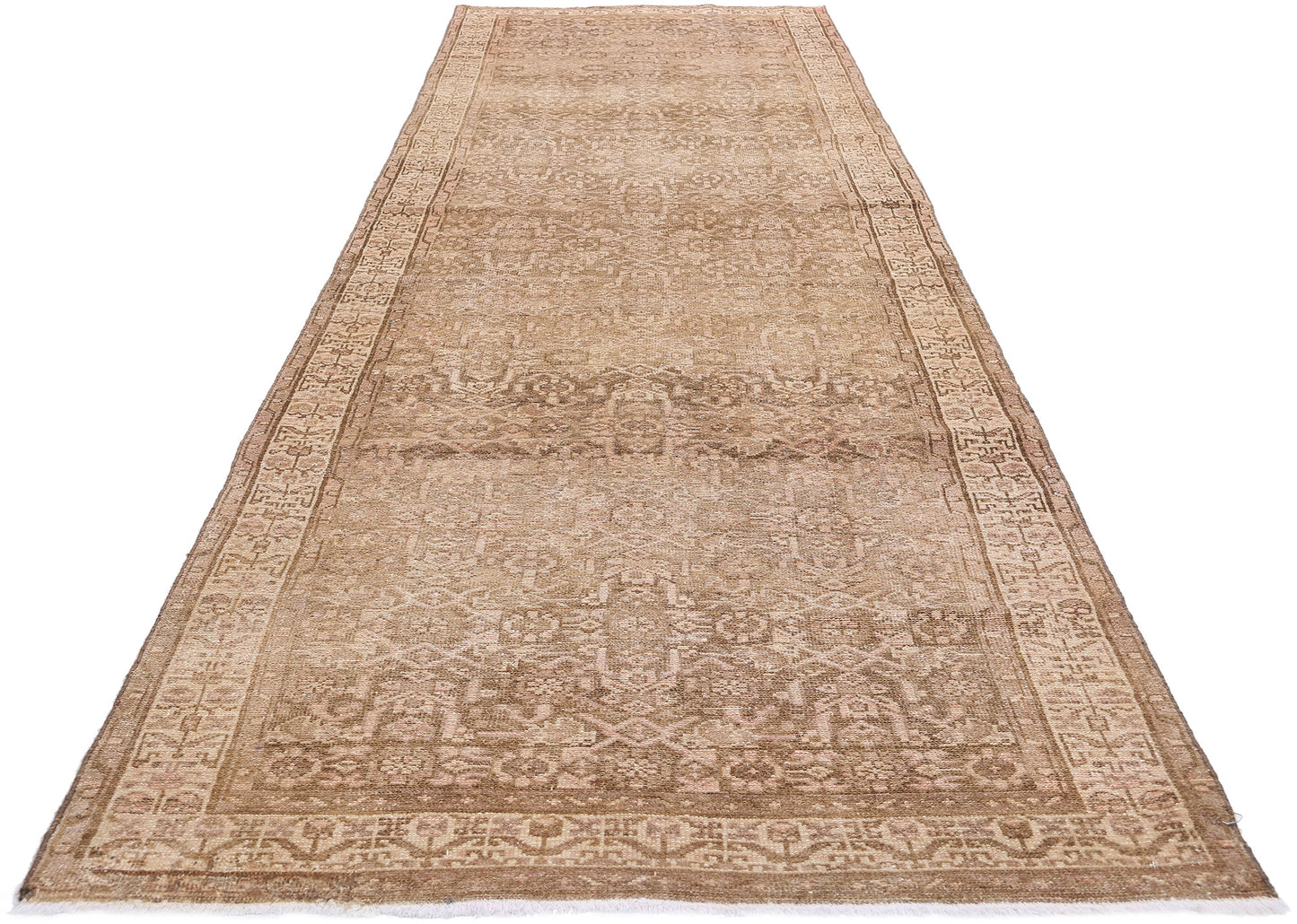 3 x 13 Antique Earth-Tone Persian Malayer Rug 61348