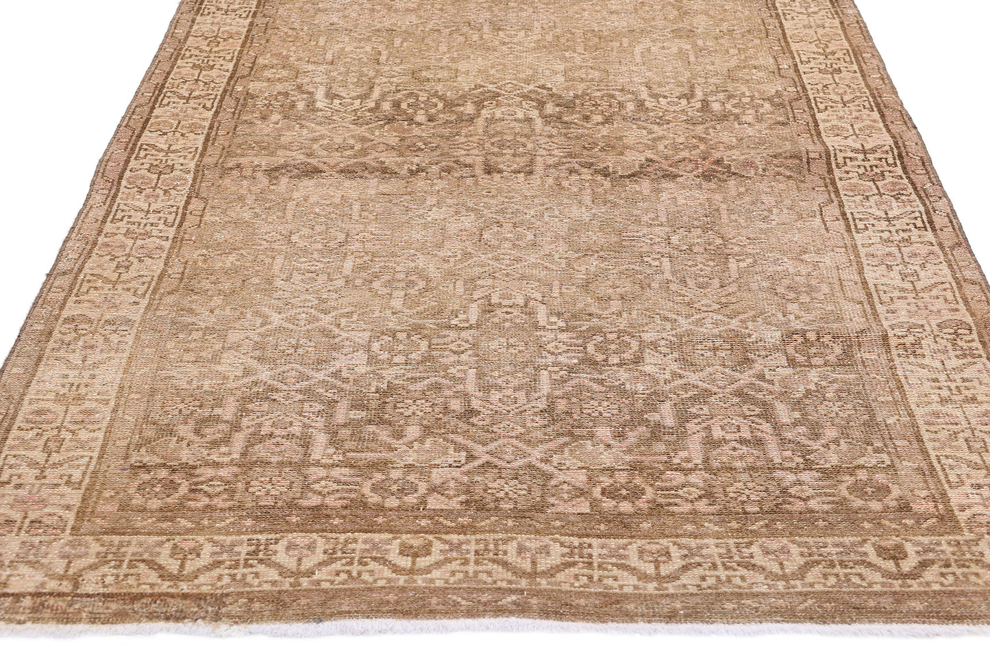 3 x 13 Antique Earth-Tone Persian Malayer Rug 61348