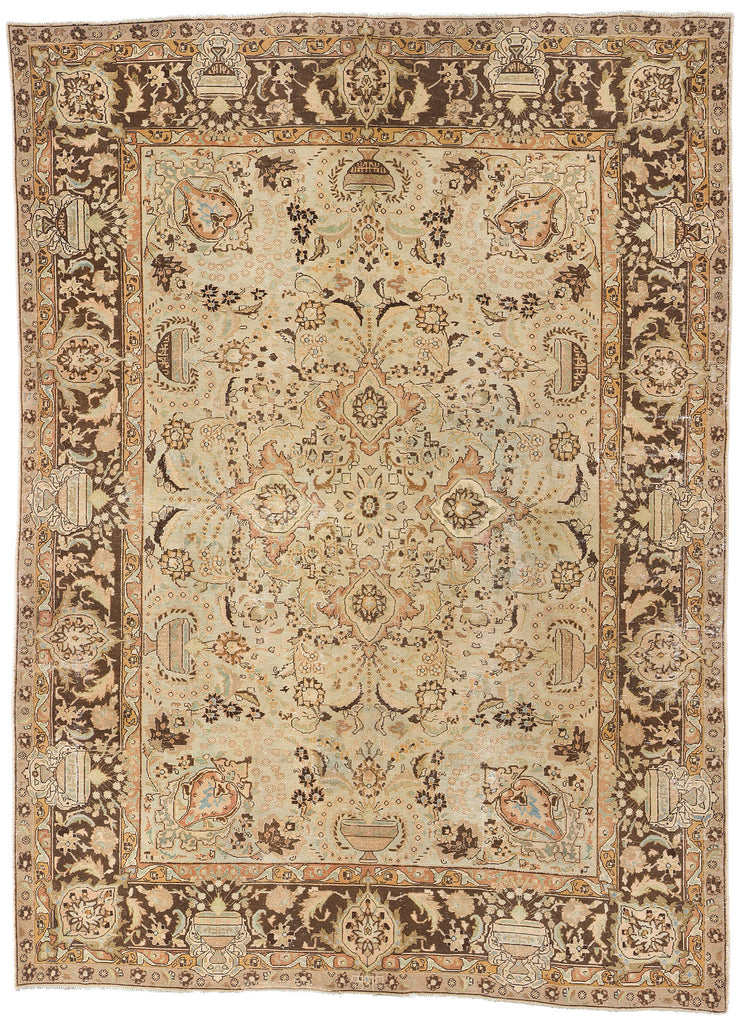 8 x 11 Antique Persian Vase Tabriz Rug 61358