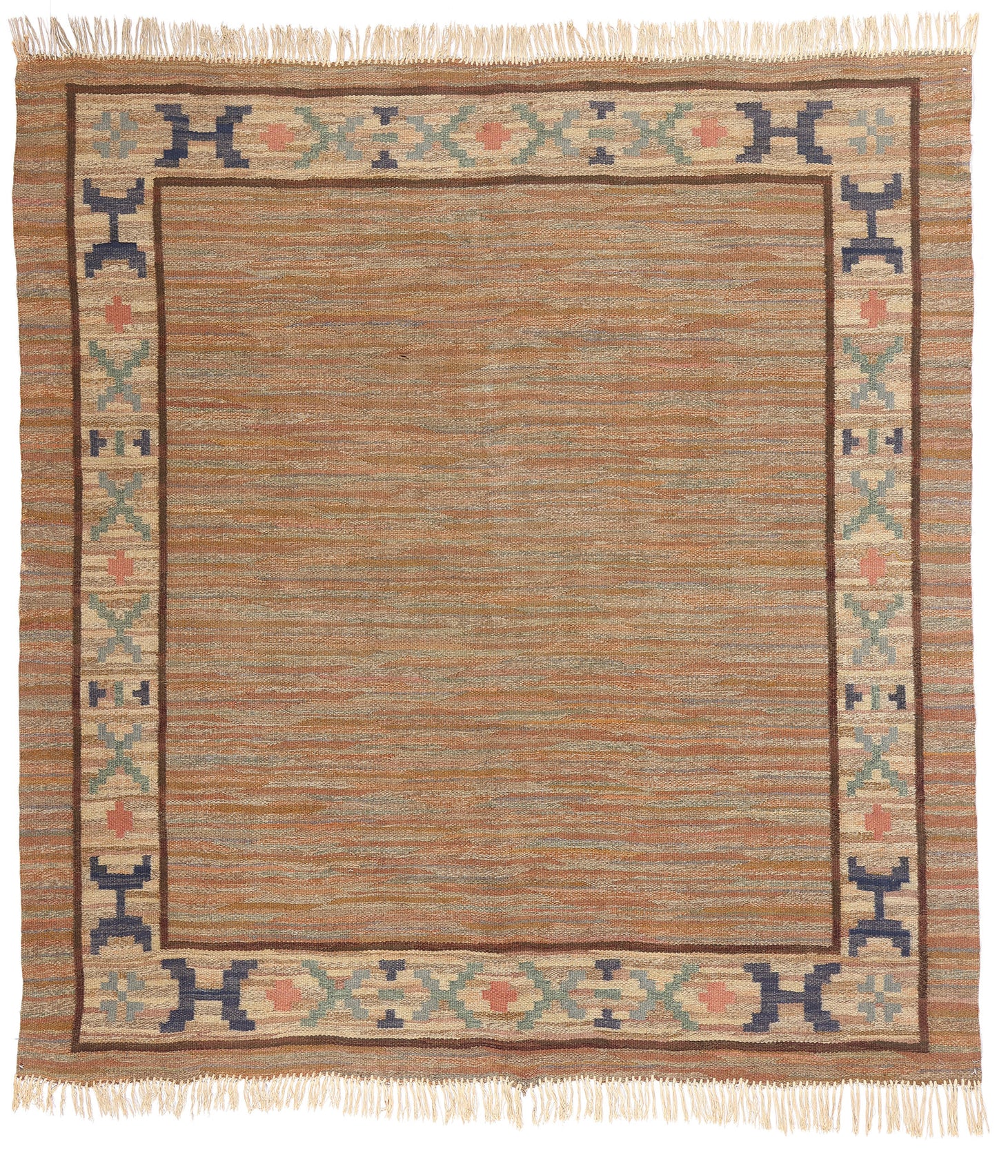 7 x 7 Vintage Swedish Scandinavian Rollakan Rug 79054