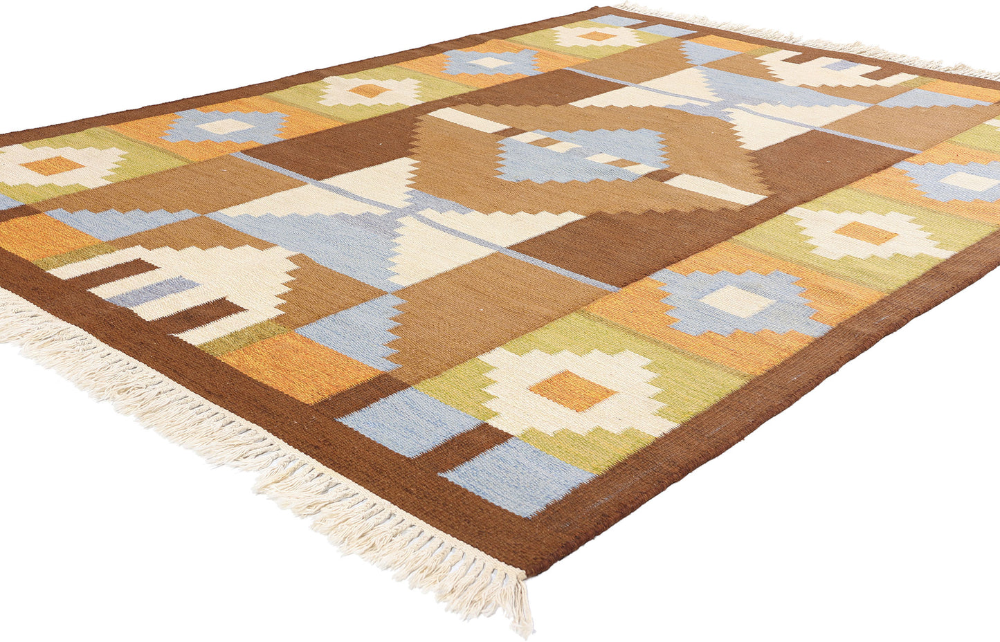 6 x 8 Evy Svensson Vintage Swedish Rollakan Rug 79039
