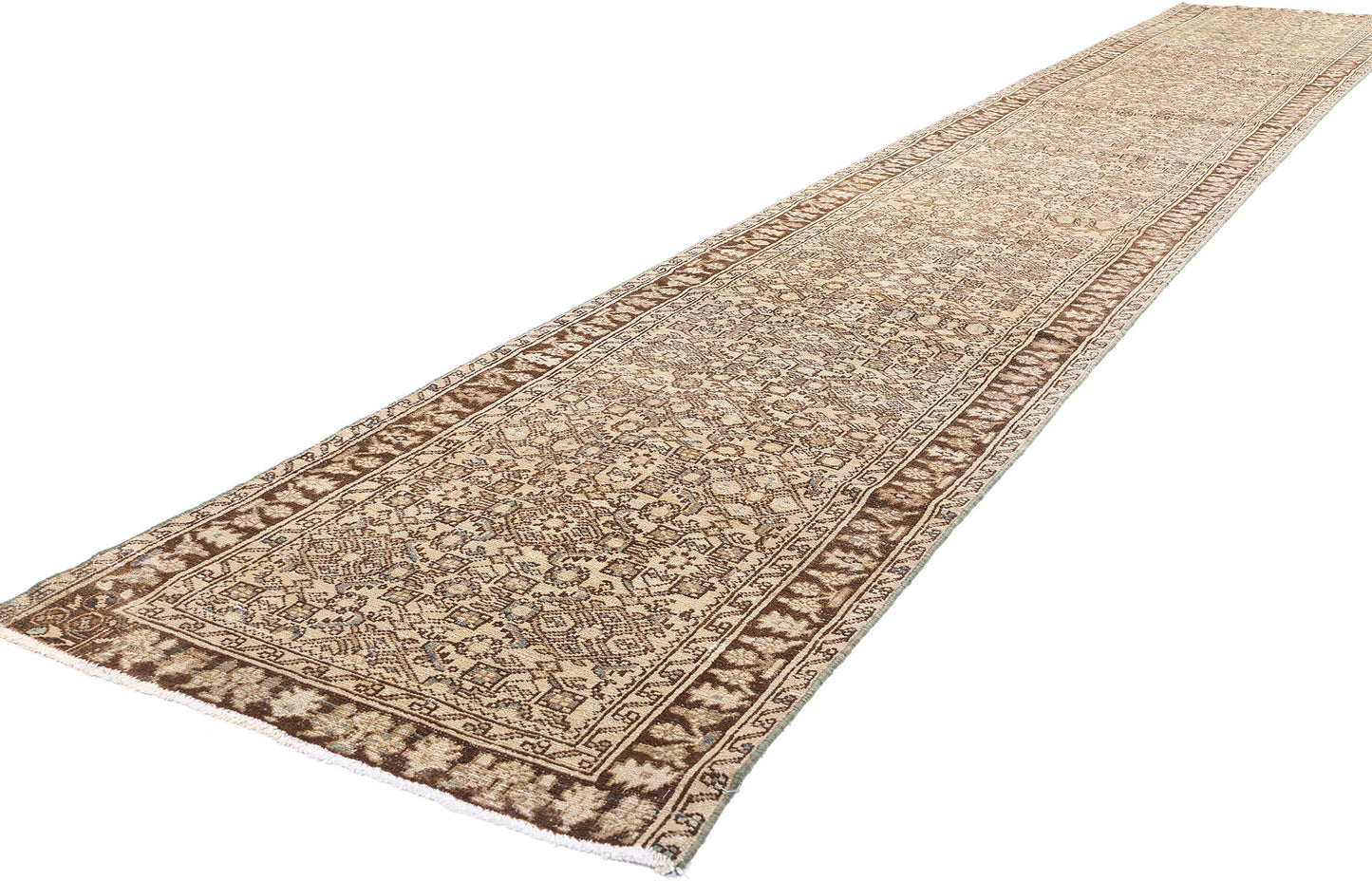 3 x 17 Antique Persian Hussainabad Hamadan Rug 61351