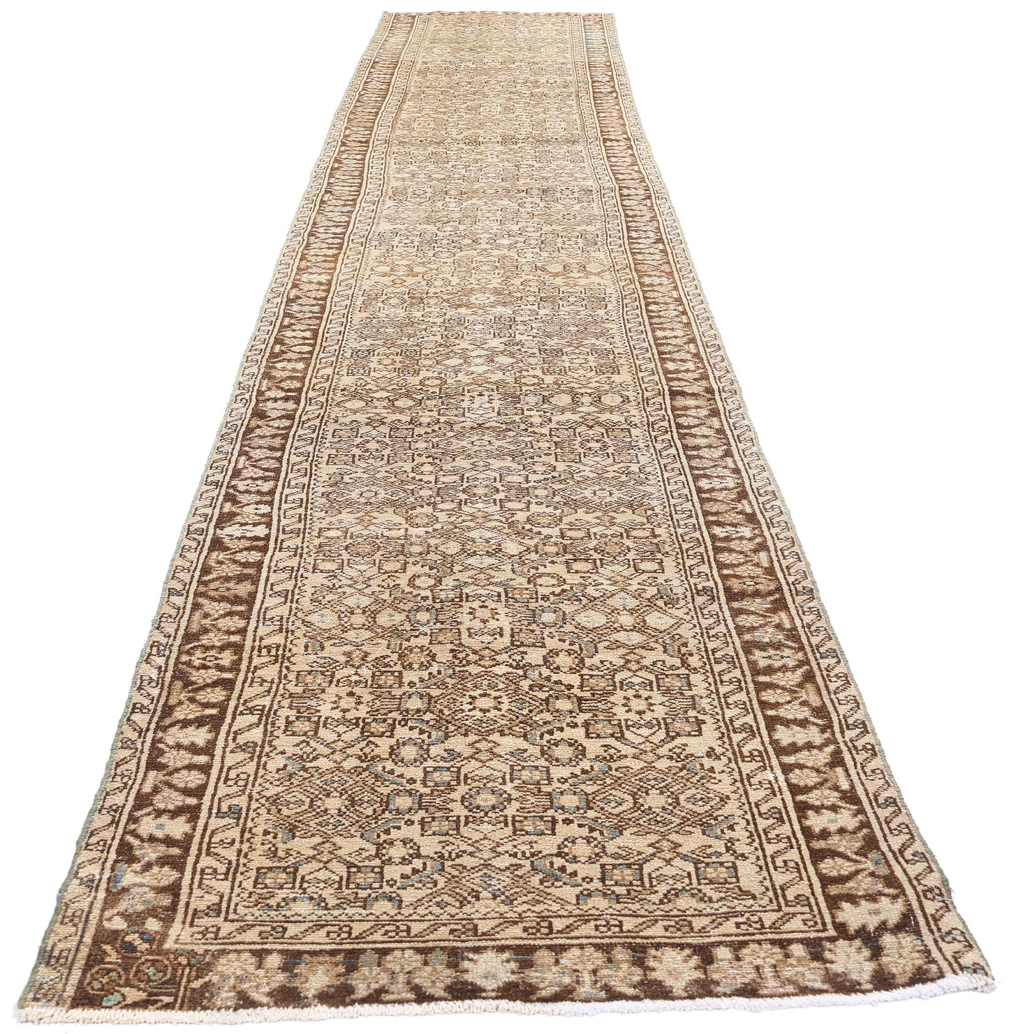 3 x 17 Antique Persian Hussainabad Hamadan Rug 61351