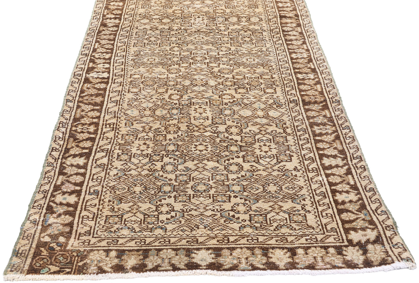 3 x 17 Antique Persian Hussainabad Hamadan Rug 61351