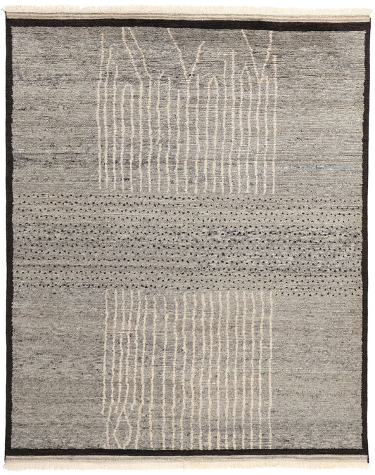 8 x 10 Dusk Lines Modern Gray Moroccan Rug 31206