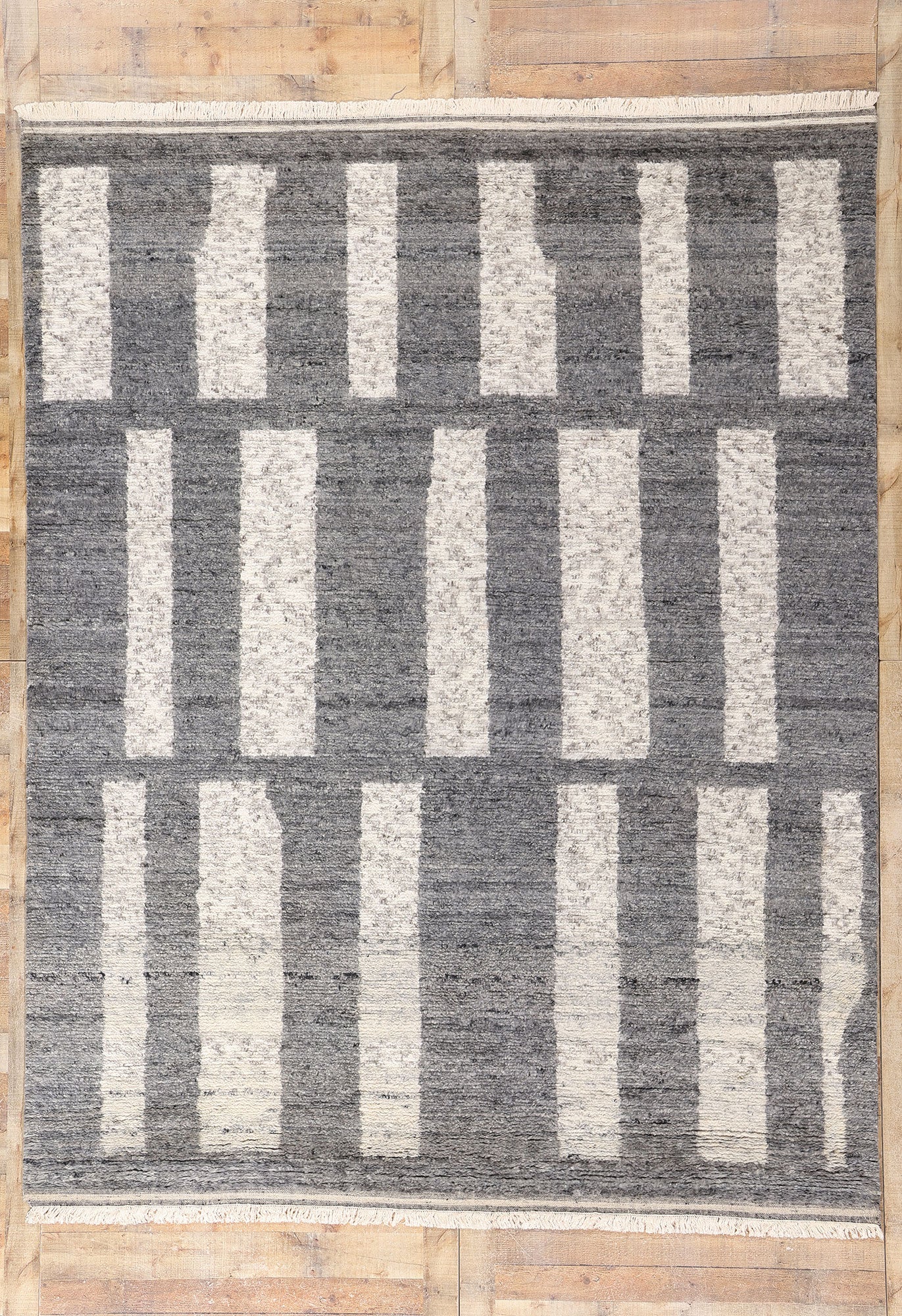 8 x 10 Urban Bauhaus Modern Gray Moroccan Rug 31216