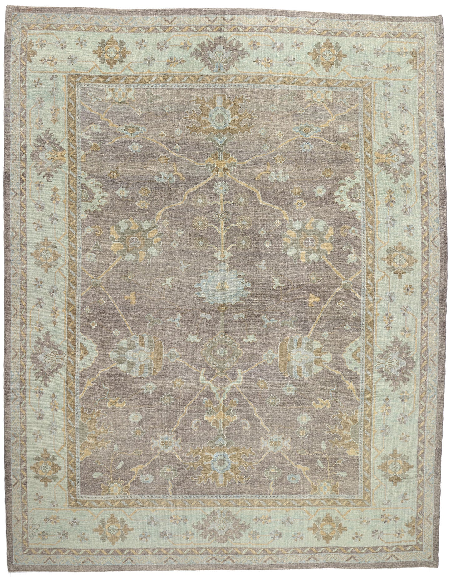 12 x 15 Modern Gray Turkish Oushak Rug 53964
