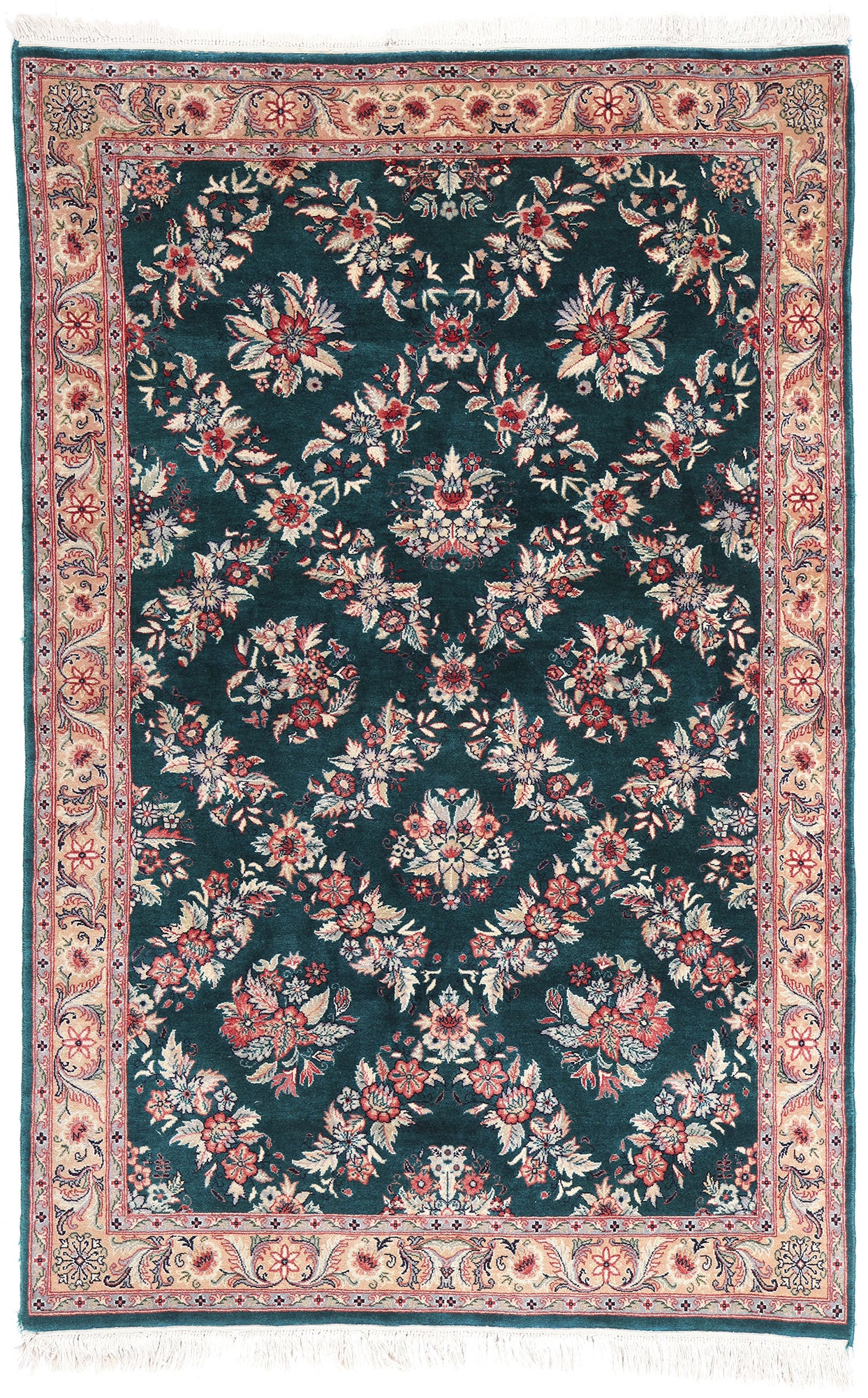 4 x 6 Vintage Pakistani Aubusson Garden Trellis Rug 79120