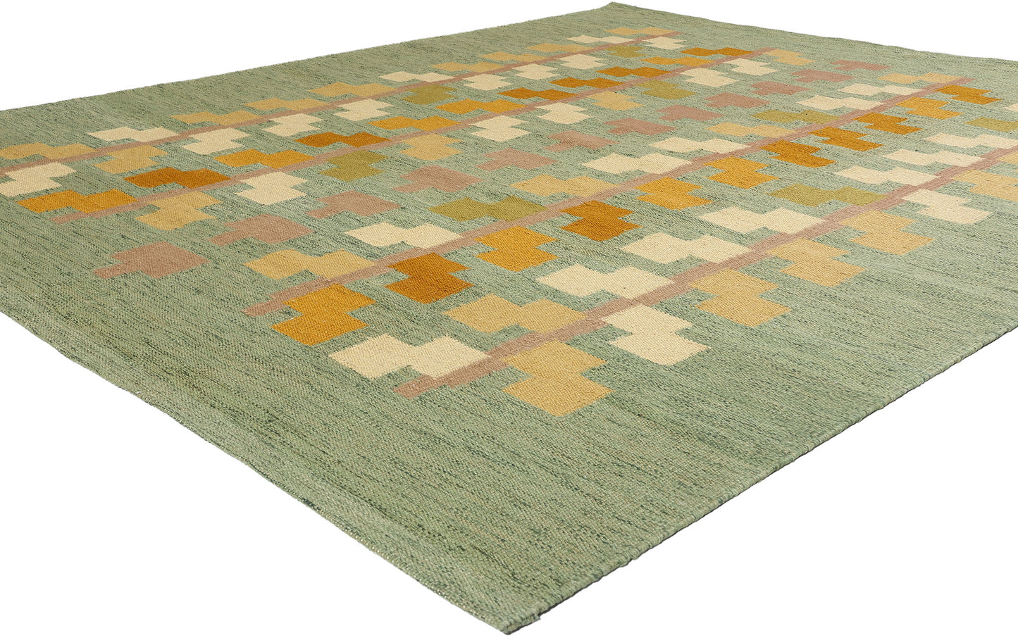 8 x 10 Scandinavian Modern Swedish Inspired Kilim Rug 31126