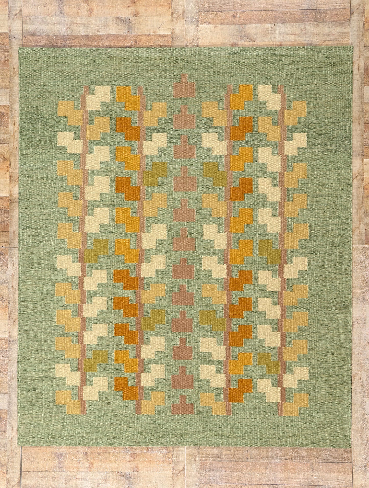 8 x 10 Scandinavian Modern Swedish Inspired Kilim Rug 31126