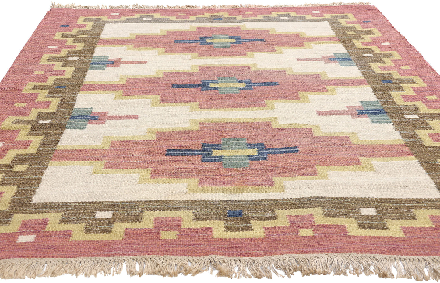 5 x 8 Greta Kruse Vintage Swedish Rollakan Rug 79038
