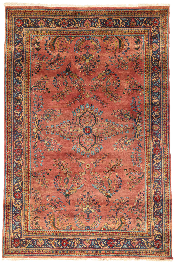 6 x 9 Vintage Indian Sarouk Rug 79209