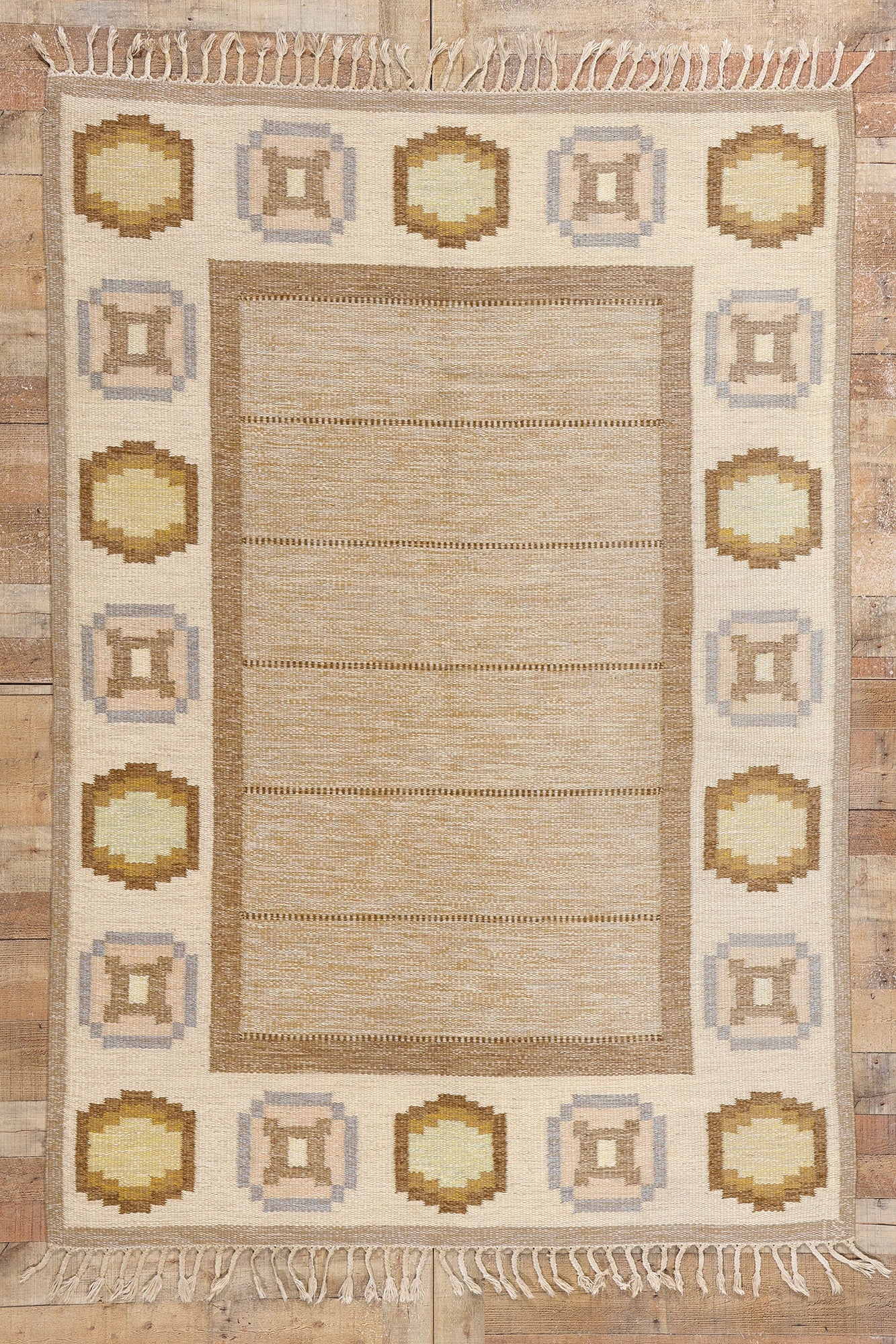 5 x 8 Ingegerd Silow Vintage Swedish Rollakan Rug 79056
