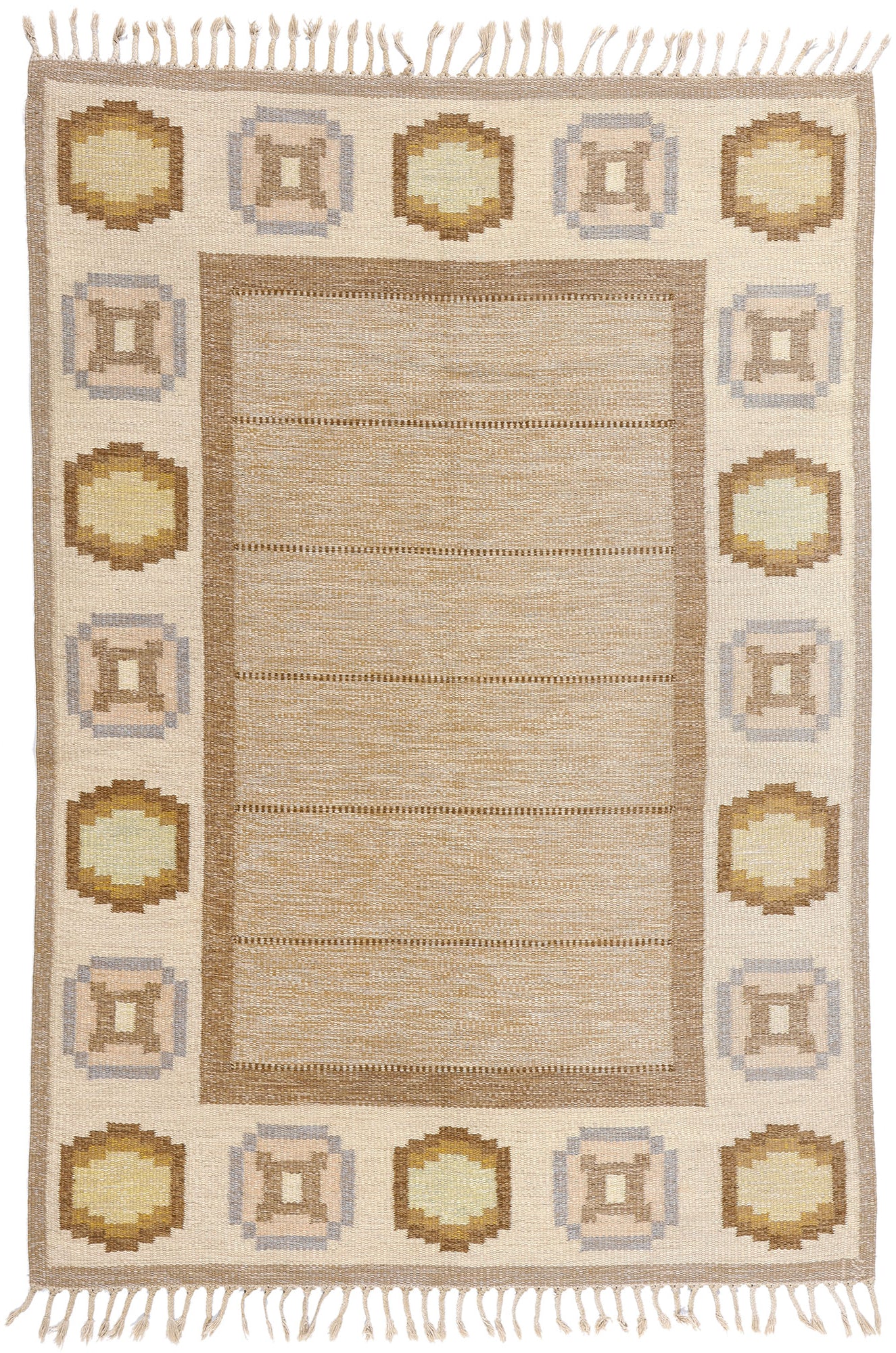 5 x 8 Ingegerd Silow Vintage Swedish Rollakan Rug 79056