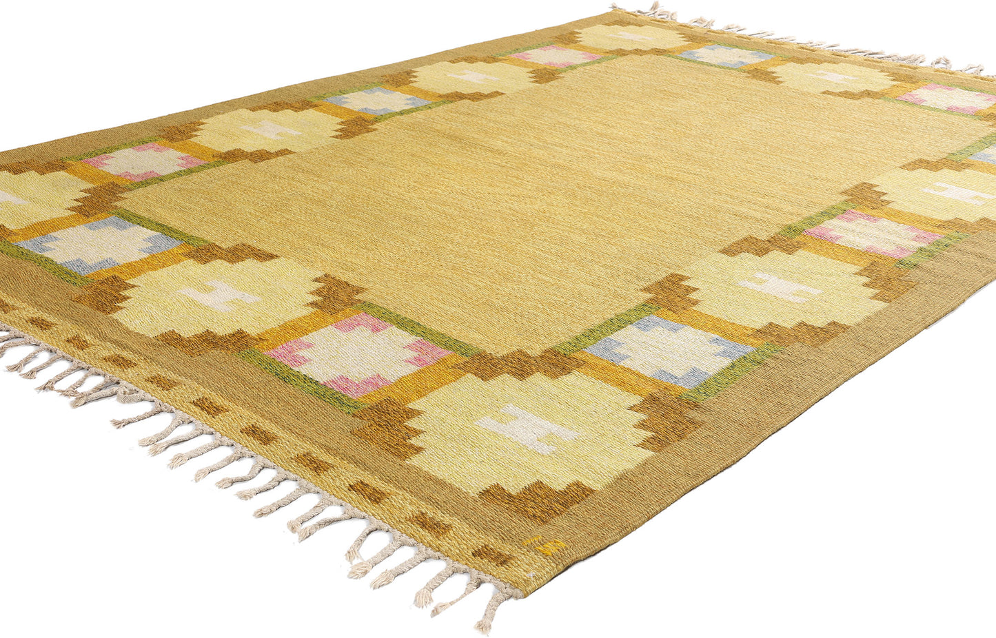 5 x 8 Ingegerd Silow Vintage Swedish Rollakan Rug 79026